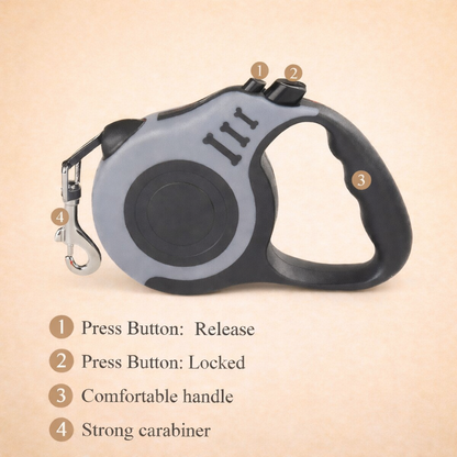 Retractable Dog Leash – Smooth Control for Safe Walks