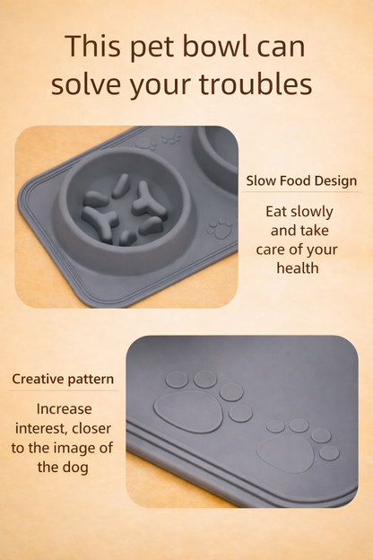 2-in-1 Slow Feeder Bowl Mat – Less Mess, Healthier Meals