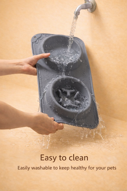 2-in-1 Slow Feeder Bowl Mat – Less Mess, Healthier Meals